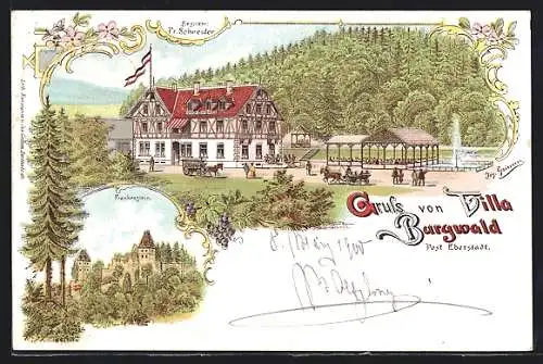 AK Eberstadt / Bergstr., Gasthaus Villa Burgwald, Frankenstein