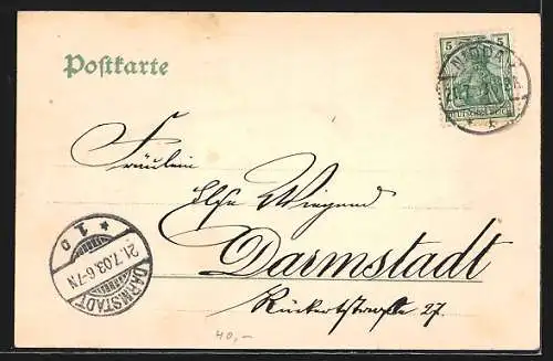 AK Friedberg i. H., Festpostkarte zur Enthüllung des Kriegerdenkmals 1903
