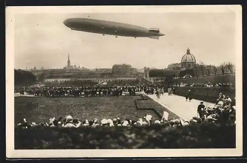 AK Wien, Zeppelin über der Stadt, 2.5.1929