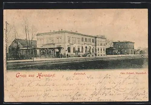 AK Hansdorf, Ansicht vom Bahnhof