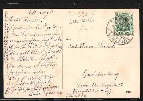 AK Schönberg, Görlitzer Strasse, Gastanstalt, Fachwerkshäuser am Markt