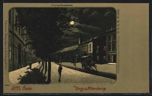 Mondschein-Lithographie Ung. Altenburg, In der Hauptgasse