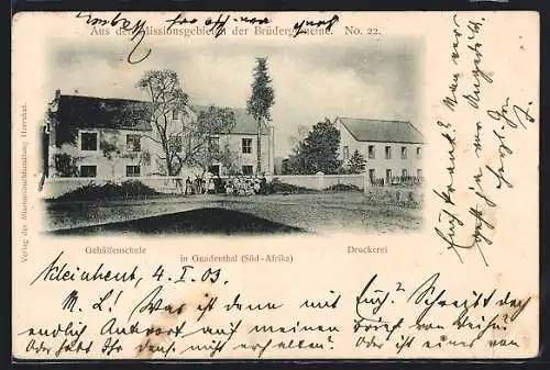 AK Gnadenthal, Gehülfenschule und Druckerei, Missionsgebiete der Brüdergemeine