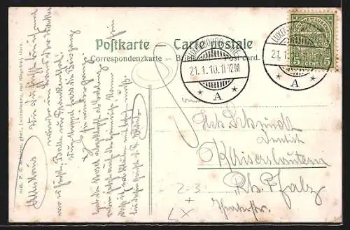 AK Grund, Totale mit Oberstadt, Internationale Postanweisung, Briefträger