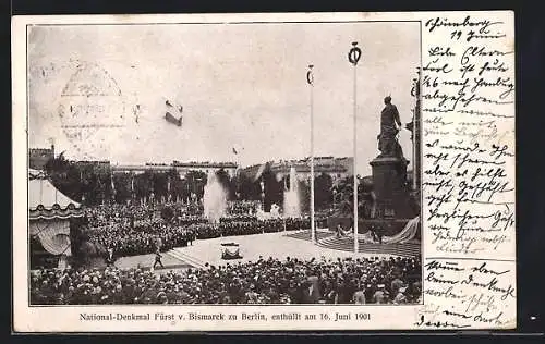 AK Berlin-Tiergarten, Einweihungsfestlichkeiten des National-Denkmal Fürst v. Bismarck