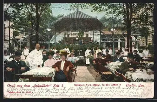 AK Berlin-Tiergarten, Gasthaus Schultheis, Zelt 3, In den Zelten 3