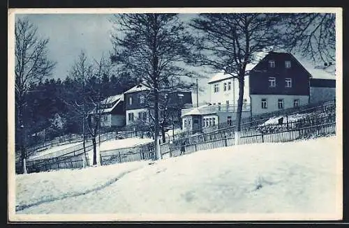 AK Zöblitz i. Erzgeb., Jugendherberge im Winter