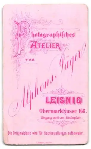 Fotografie Alphons Jäger, Leisnig, Obermarktgasse 168, Junge Dame im Kleid mit Kragenbrosche
