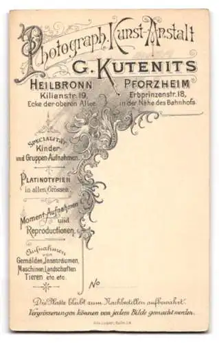 Fotografie G. Kutenits, Heilbronn, Kilianstr. 19, Junge Dame mit Haarknoten