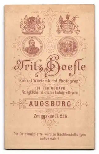 Fotografie Fritz Hoefle, Augsburg, Zeuggasse 226, Bürgerlicher Herr mit Vollbart