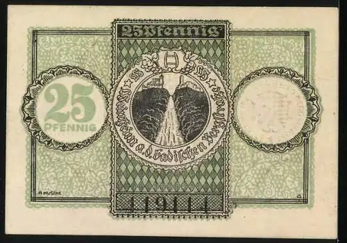Notgeld Weinheim 1919, 25 Pfennig, Die badische Bergstrasse
