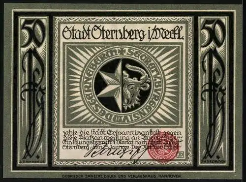 Notgeld Sternberg i. Meckl. 1922, 50 Pfennig, Der Marktplatz