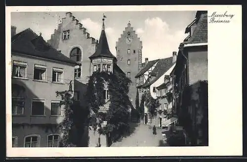 AK Meersburg /Bodensee, Strassenpartie mit Gasthof Zum Bären