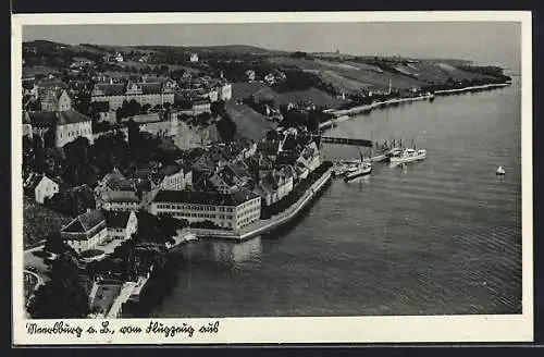 AK Meersburg a. B., Ortsansicht vom Flugzeug aus