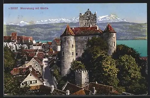 AK Meersburg, Ortsansicht mit Säntis