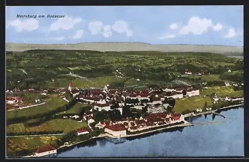 AK Meersburg am Bodensee, Ortsansicht aus der Vogelschau