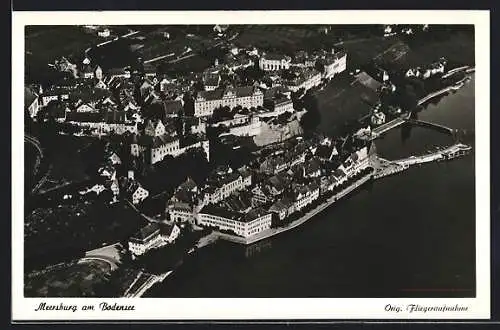 AK Meersburg am Bodensee, Ortsansicht vom Flugzeug aus