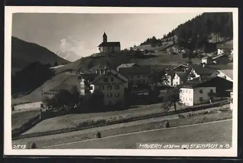 AK Steinach am Brenner, Mauern, Gasthof und Pension Bendelstein, Kirche auf Hügel