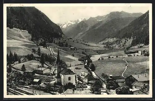 AK St. Jodok a. Br., Ortsansicht mit Kirche