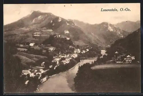 AK Losenstein, Ortsansicht aus der Vogelschau