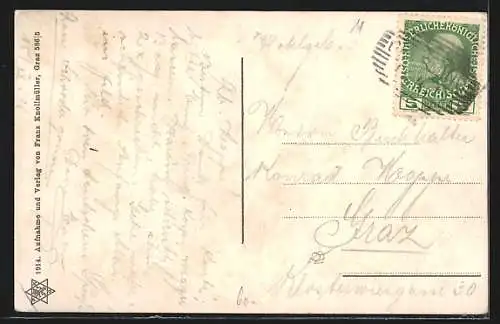 AK Gröbming /Obersteier, Ortsansicht mit Stoderzinken