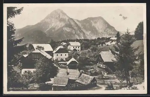 AK Gröbming im Winkel, Teilansicht mit Bergen