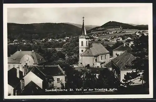 AK St. Veit an der Triesting, Ortsansicht mit Kirche