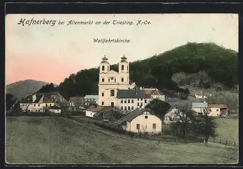 AK Hafnerberg b. Altenmarkt an der Triesting, Ortsansicht mit Wallfahrtskirche