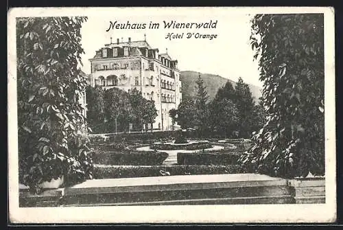 AK Neuhaus im Wienerwald, Hotel D`Orange mit Parkanlagen