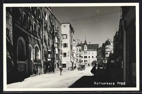 AK Rattenberg /Tirol, Ortsansicht, Gasthof, Cafe, Friseur