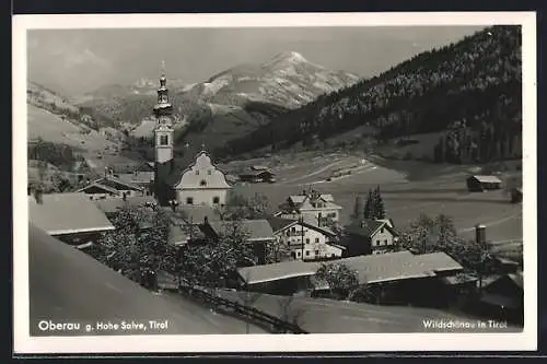 AK Oberau, Ortsansicht gegen Hohe Salve