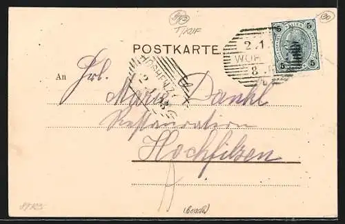 AK Wörgl, Teilansicht mit Bergen