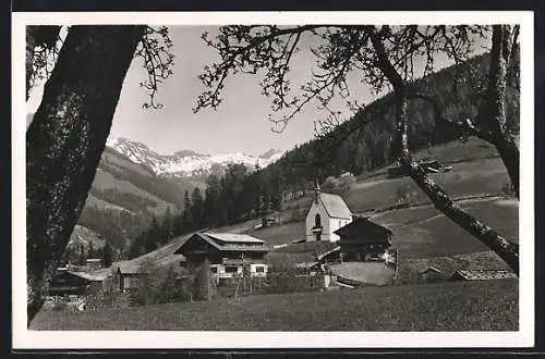 AK Alpbach /Tirol, Inneralpbach, Pension Galtenberghaus und Kapelle