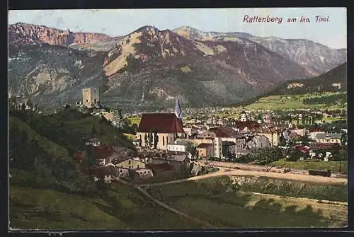 AK Rattenberg am Inn, Teilansicht mit Kirche