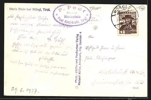 AK Mariastein bei Wörgl, Ortspartie mit Kirche