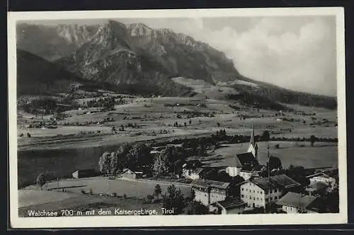 AK Walchsee /Tirol, Teilansicht mit dem Kaisergebirge