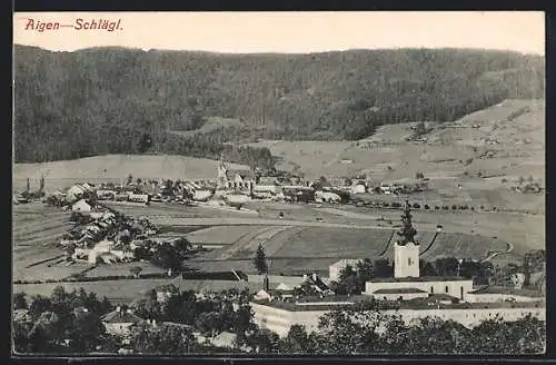 AK Aigen-Schlägl, Teilansicht mit Kirche