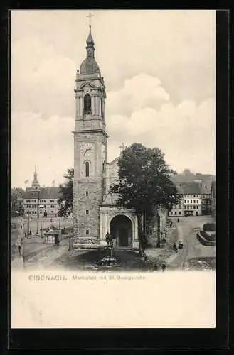 AK Eisenach, Marktplatz mit St. Georgkirche