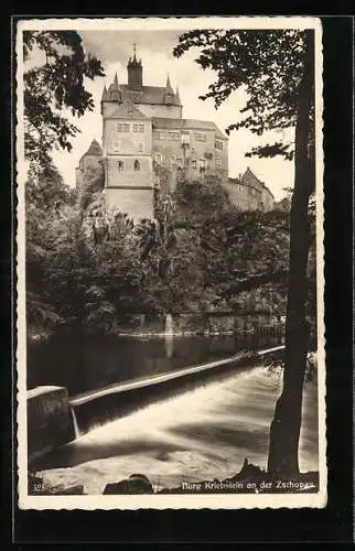 AK Kriebstein an der Zschopau, Ansicht der Burg
