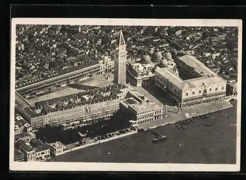 AK Venezia, Panorama della Piazza S. Marco dall`aeroplano, Fliegeraufnahme