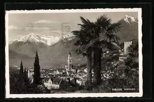 AK Merano, Panorama mit Kirche