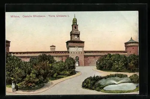 AK Milano, Castello Sforzesco, Torre Umberto I.