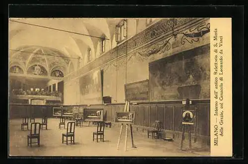 AK Milano, Interno dell` antico Refettorio di S. Maria delle Grazie, col Cenacolo di Leonardo da Vinci