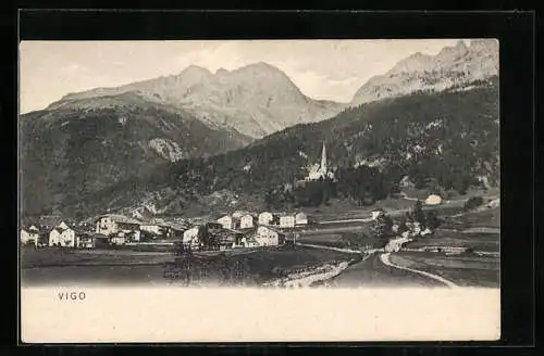 AK Vigo di Fassa, Panorama mit Kirche