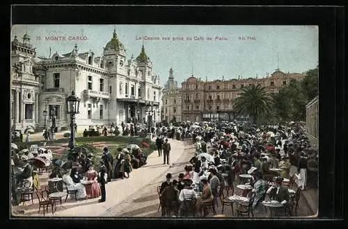AK Monte Carlo, Le Casino vue prise du Cafe de Paris