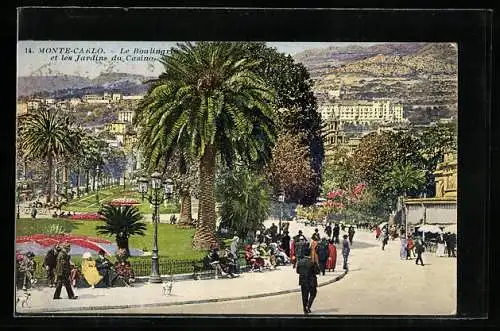 AK Monte-Carlo, Le Boulingrin et les Jardins de Casino mit Leuten