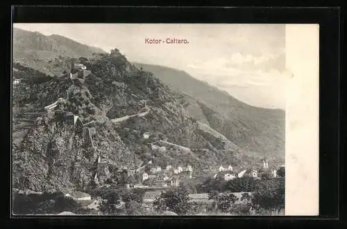 AK Kotor / Cattaro, Blick zur Bergfestung