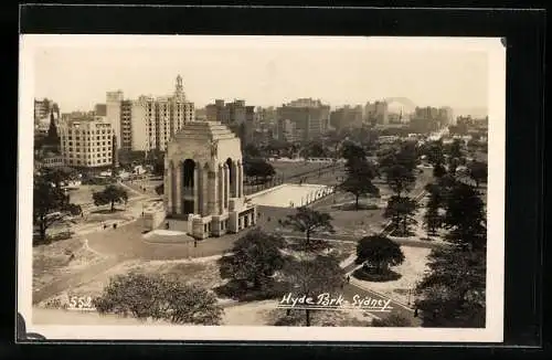 AK Sydney, The Hyde Park from a Bird`s Eye View