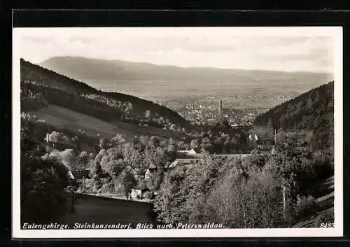 AK Steinkunzendorf /Eulengebirge, Blick nach Peterswaldau