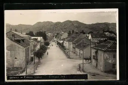 Foto-AK Cetinje / Cettigne, La rue Principale, Ortspartie